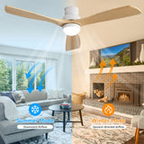 52" Ceiling Fan With Dimmable LED Light, 6 Speed DC Motor, 3 Blades