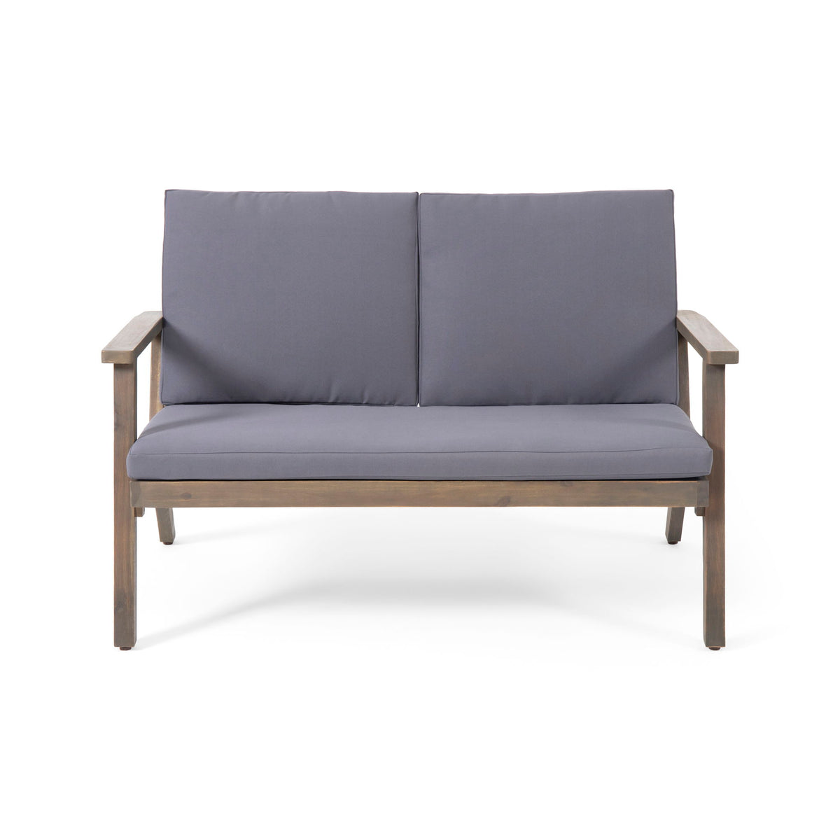 Avacyn - Outdoor Loveseat And Coffee Table Set With Cushions - Dark Gray