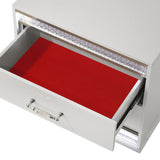 Glam - 2 Drawer Nightstand With LED Lighting - White