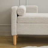 Upholstered Corduroy Flip Top Storage Bench For Living Room