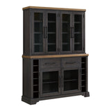 Montrose - Server And Hutch With LED Light - Espresso And Brown