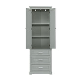 Tall Storage Cabinet With 3 Drawers For Bathroom