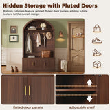 Arched Top Hall Tree With 5 Hooks