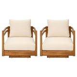 Outdoor Smooth Swivel Chair With Cushions