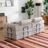 Convertible Sleeper Sofa Bed With High Density Compressed Sponge, Upholstered Couch For Living Room