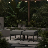 Patio Ottomans With Cushions, All-Weather Footrests (Set of 2)