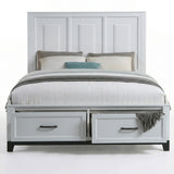 3 Piece Bedroom Furniture Panel Headboard White Queen Size Bed W Underbed Drawers Nightstands Chest Gray