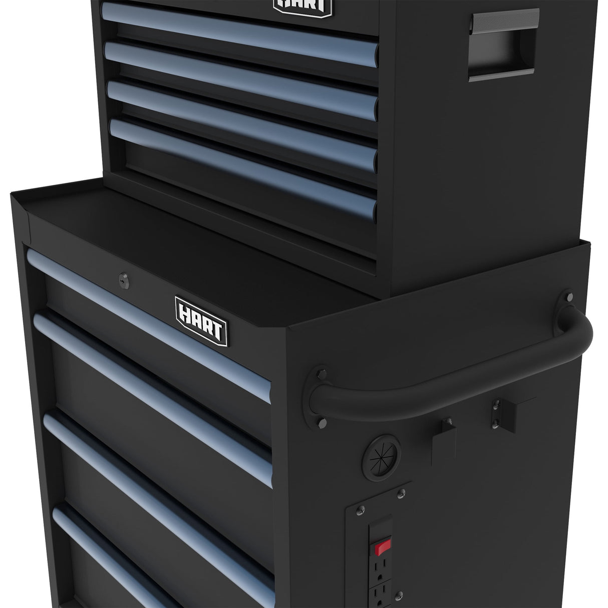 HART 27-Inch 4-Drawer Rolling Tool Cabinet, Heavy-Duty Steel Base with Locking Storage