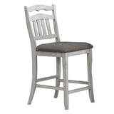 Counter Height Dining Chairs With Upholstered Cushion And Ladder Back Design (Set of 2) - Antique White