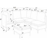 Upholstered Modular Sectional & Tall Legs