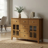 Sideboard Buffet Dining Room Cabinet Solid Wood Storage 54x36in