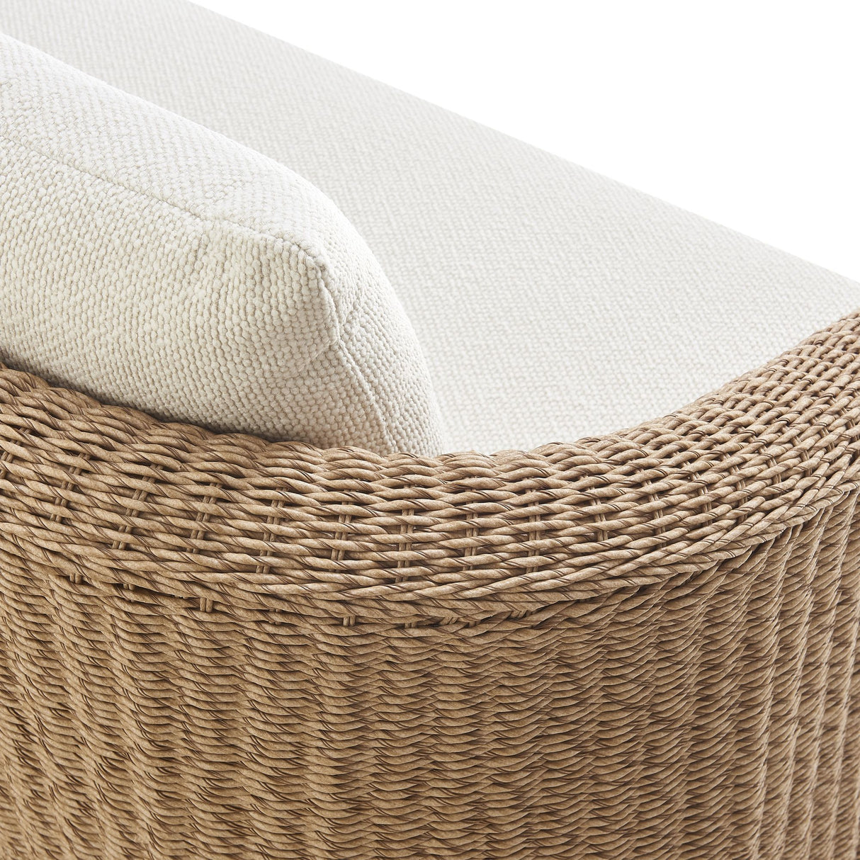 Pavilion - Metal Outdoor Sofa With Cushions - Natural / Boucle White