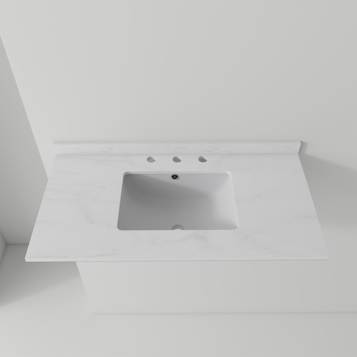 Basin Sink, 0.6" Ultra Thin Profile, Triple Faucet Holes, Sink Only