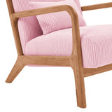 Upholstered Armchair With Back Support Pillow