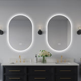 Smart Wall Mounted LED Touch Screen Mirror With Anti-Fog Function And Adjustable Lighting