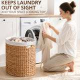 Ludmila - Full Oval Laundry Hamper - Light Brown