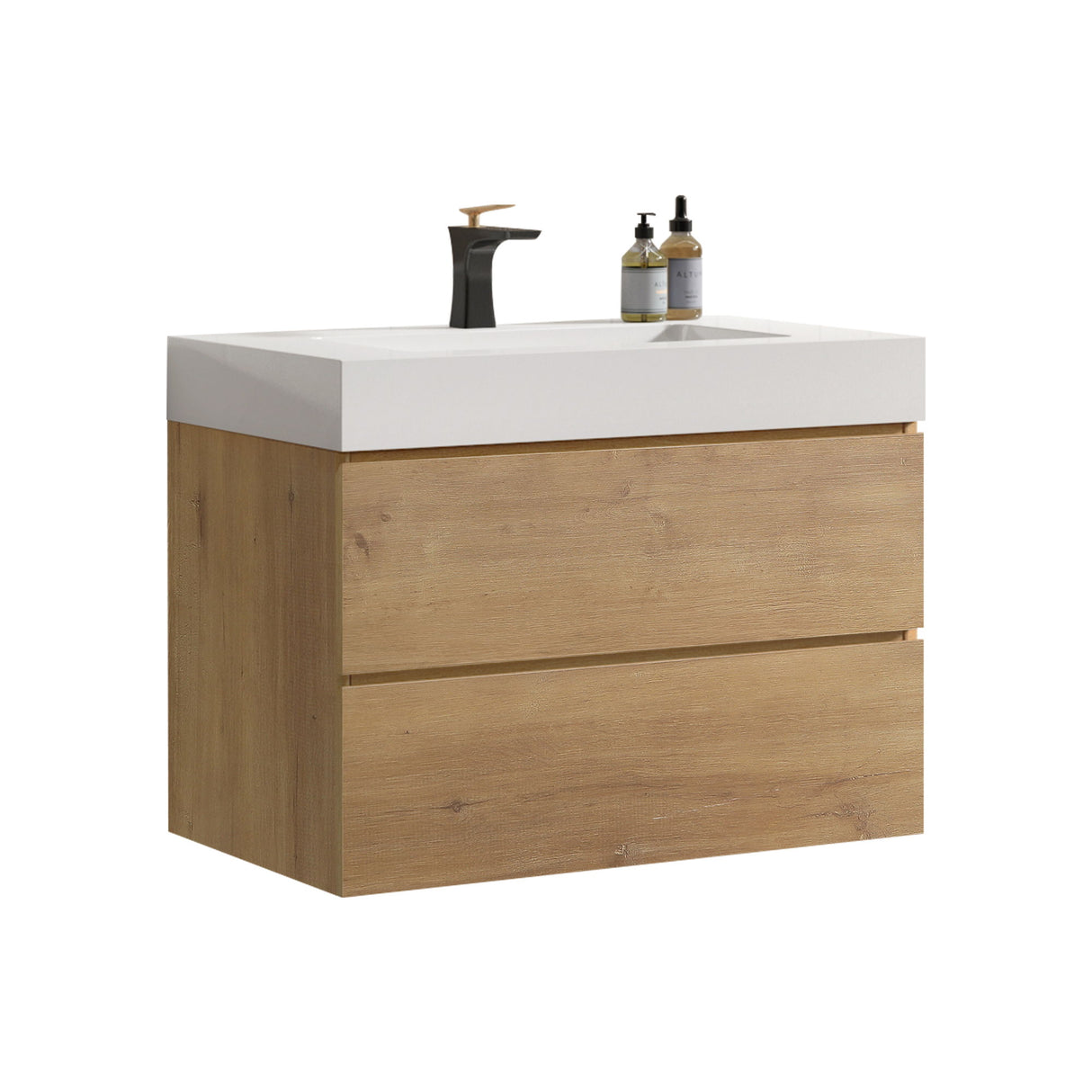 Alice - Bathroom Vanity With Sink, Large Storage Wall Mounted Floating Bathroom Vanity For Modern Bathroom