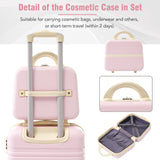 Hardshell Luggage Set 4 Pieces With Tsa Lock 20" / 24" / 28" Spinner Suitcase Lightweight - Light Pink
