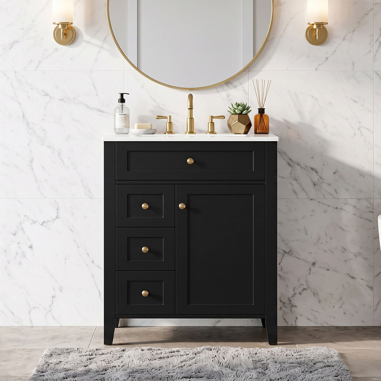 Modern Black Bathroom Vanity With Sink