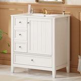 Modern Bathroom Vanity With Sink, 1 Cabinet & 3 Drawers