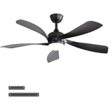 45" Ceiling Fan With DC Motor Smart App Control Quiet Reversible Operation Dimmable Lighting And Timer