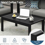 All-Weather Outdoor Coffee Table With Wood-Look Top