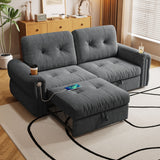 2 In 1 Convertible Sofa Bed For Living Room - Dark Gray - Fabric