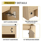 Wall Mounted Bathroom Vanity With Sink, Storage Shelves & Soft Close Door