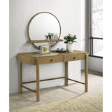 Benson - Round Vanity Wall Mirror With Shelf - Sand