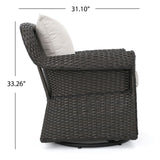 Amaya - Outdoor Swivel Rocker Chair With Water Resistant Cushions - Brown / Beige