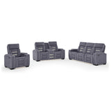 Austin - Console Reclining Loveseat With Storage Arms - Gray