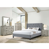 Modern Diamond Tufted Headboard Bed With Nailhead Trim