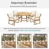 5 Piece Outdoor Dining Set, Patio Table And Chairs With Umbrella Hole