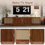 78" TV Stand For TVs Up To 85", Media Console, Adjustable Shelves - Walnut