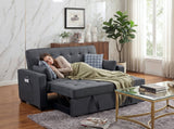 William - Sleeper Sofa With 2 USB Charging Ports And 4 Accent Pillows - Gray