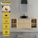 Mounted Bathroom Vanity With Art Sink, 2 Storage Shelves, Soft Close Door