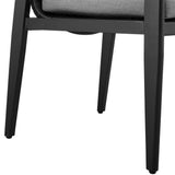 Cayman - Outdoor Patio Dining Chairs With Arms In Aluminum With Gray Cushions - (Set Of 2)