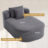 Oversized Chaise Lounge Sofa Bed With Deep Seat And Soft Pillows
