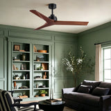 Ceiling Fan Without Light, DC Motor, No Light, Quiet Reversible Ceiling Fan For Living Room - Black