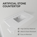 Basin Sink, Triple Faucet Holes, 2" Thick Rim, Sink Only