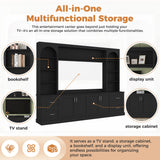 Arched Entertainment Center Wall Unit With Drawers, TV Stand