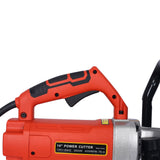 14" Electric Cut Off Saw Wet / Dry Concrete Saw Cutter With Guide Roller And Water Line Attachment, 3000W - Black / Silver