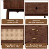70" TV Stand With Doors For TVs Up To 80", Media Console With 4 Drawers & Cable Holes - Dark Brown