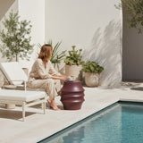 Calithea - Indoor Outdoor Side Table - Cherry Mahogany Concrete Finish