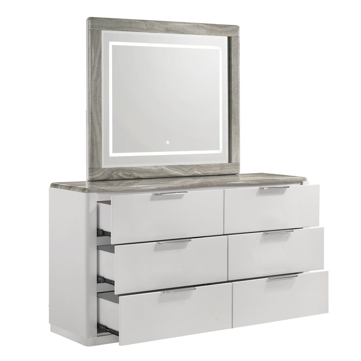 Jazz - LED Mirror With Touch Sensor Switch (Dresser Not Included) - White