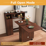 Multifunctional Folding Dining Table With Wall-Mounted Sideboard & Storage