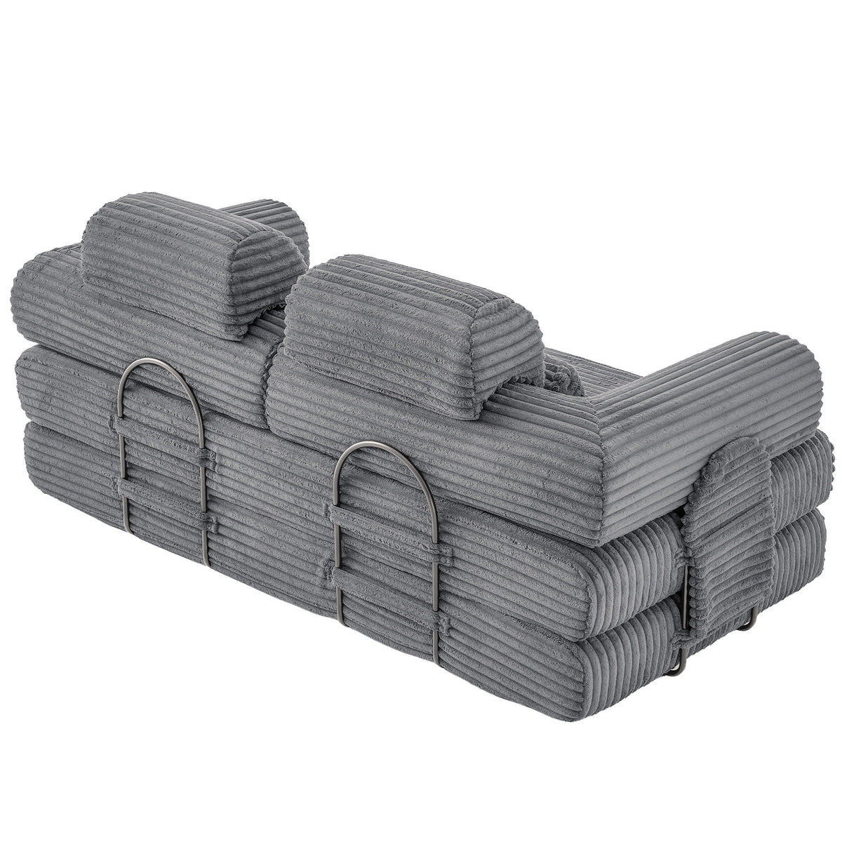 Convertible Sleeper Sofa With & Side Storage Pocket, Foldable Upholstered Couch For Living Room