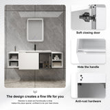 Wall Mounted Bathroom Vanity With Sink, Cabinet & Half Door