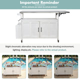Foldable Outdoor Kitchen Island With Lockable Wheels, Storage Cabinet And Towel Rack For Patio