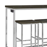 4 Piece Counter Table Set With Built In Power Outlet - Brown